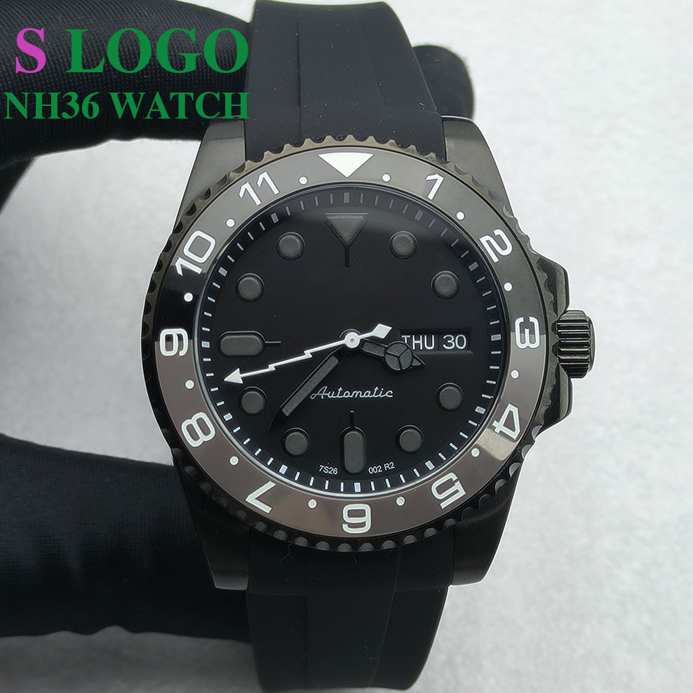 Jewelry Watch - 40MM NH36 Watch Black Men's Stainless