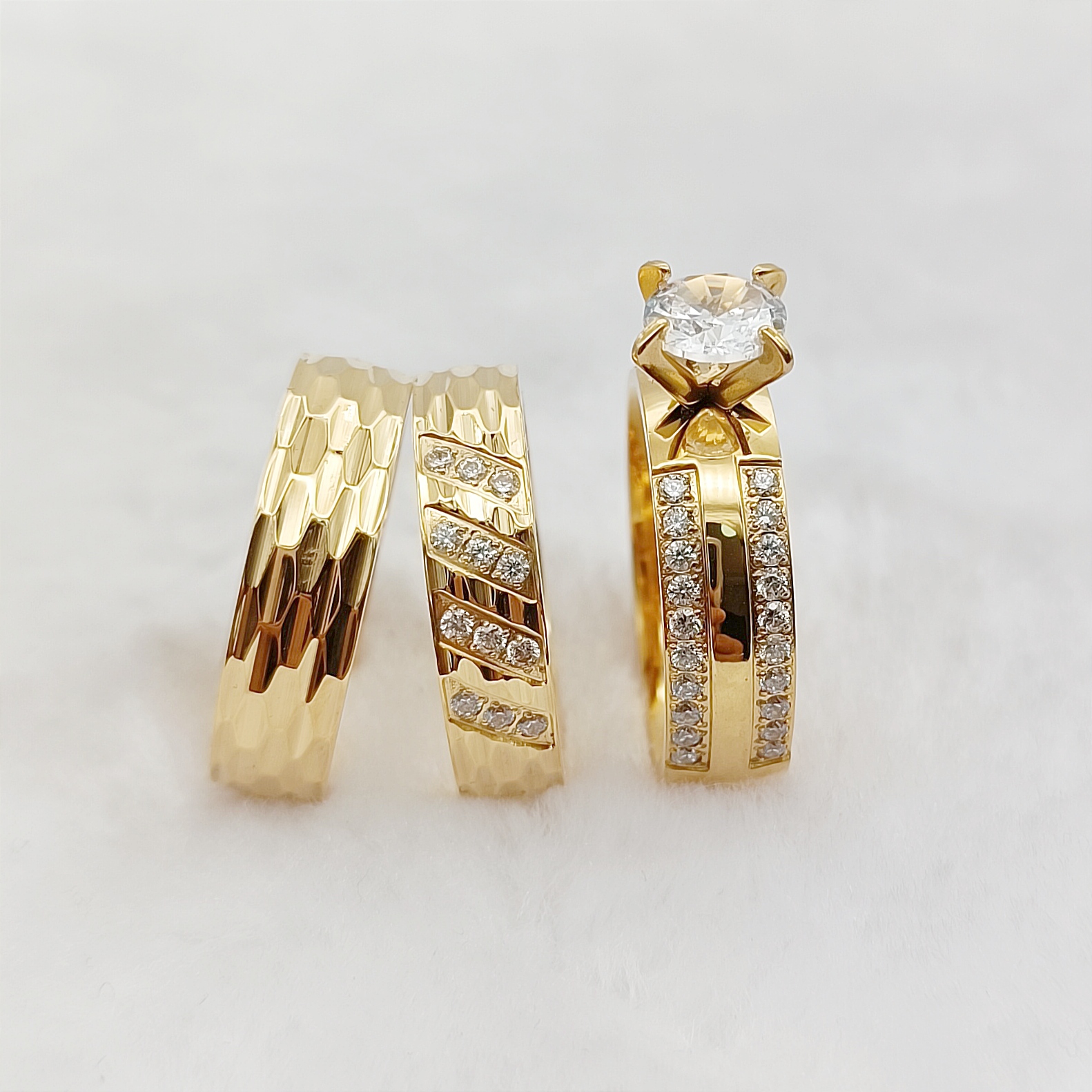 Couple Ring Set - 3pcs Anniversary Sale Matching Wedding Rings