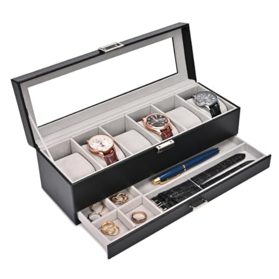 Jewelry Watches Men - Watch Box, 6 Slot Watches Display
