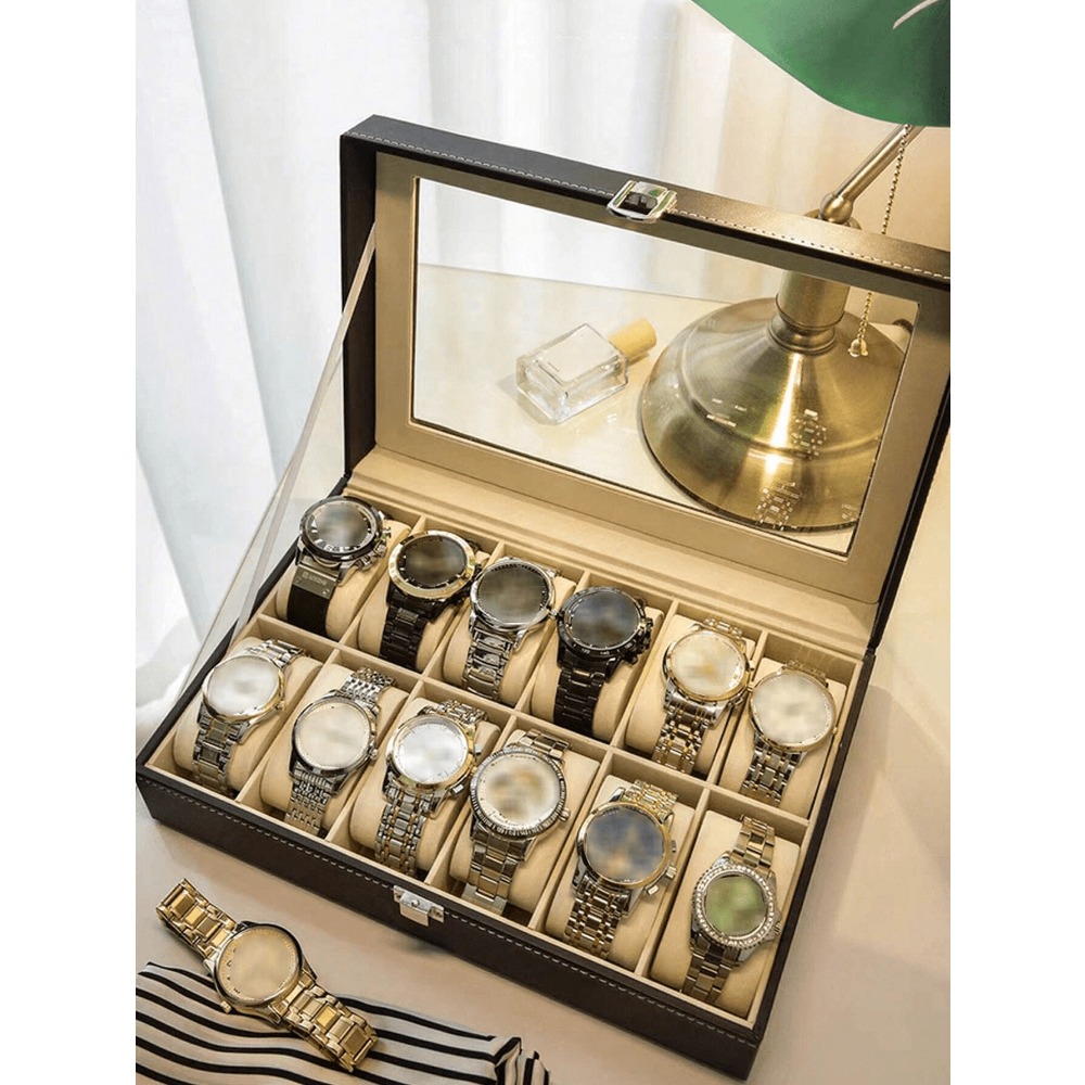 Jewelry Watches Men - 1pc Big Capacity Leather Watch Box,