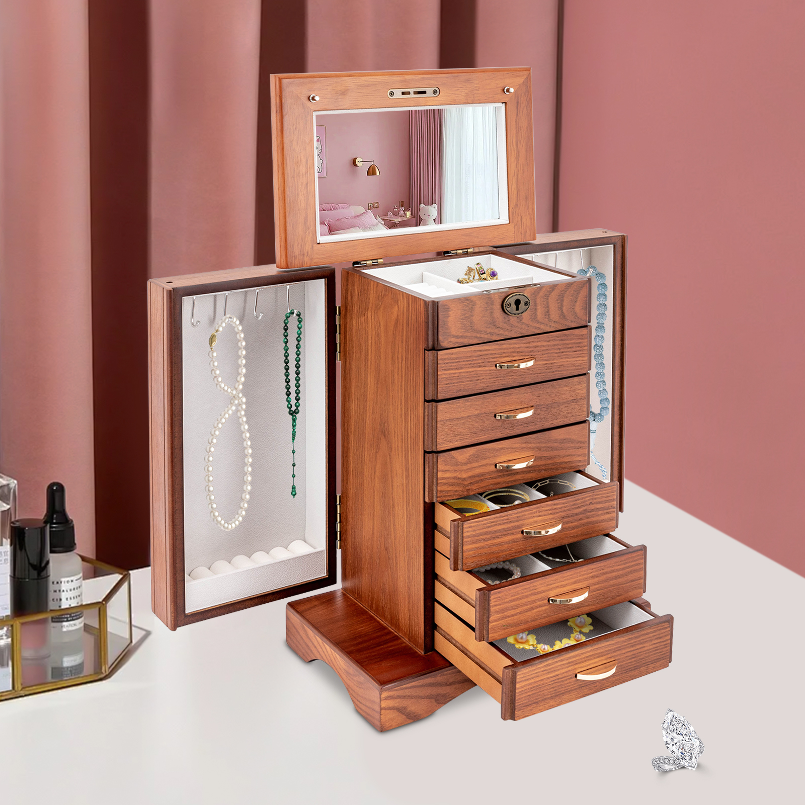 7 Layers Large Jewelry Box wit - Jewelry And Watches Stores のレビューと価格