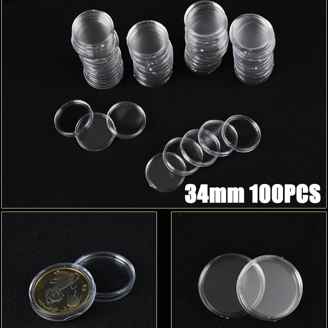 100 Clear Plastic Coin Capsule - Collectors Coins Jewelry & Watches Of Smithtown のレビューと価格