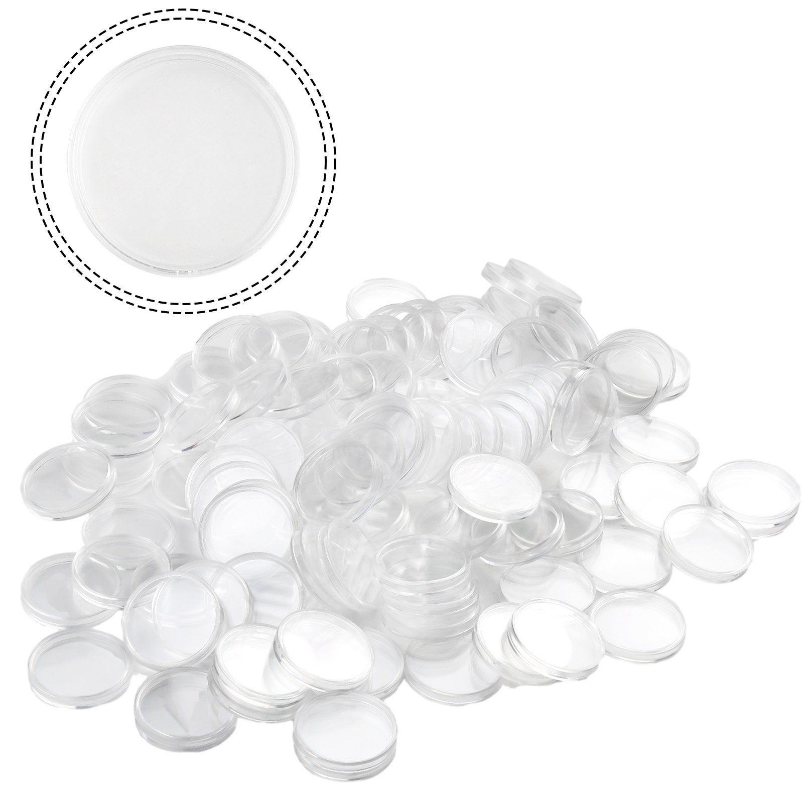 100 Clear Plastic Coin Capsule - Collectors Coins Jewelry & Watches Of Smithtown のレビューと価格