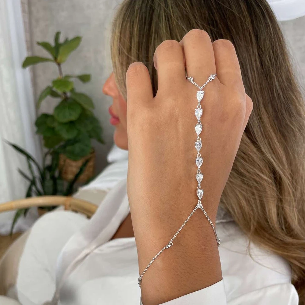 Fashion Zircon Teardrop Finger - Jewelry & Watches Sp Z Oo Opinie のレビューと価格
