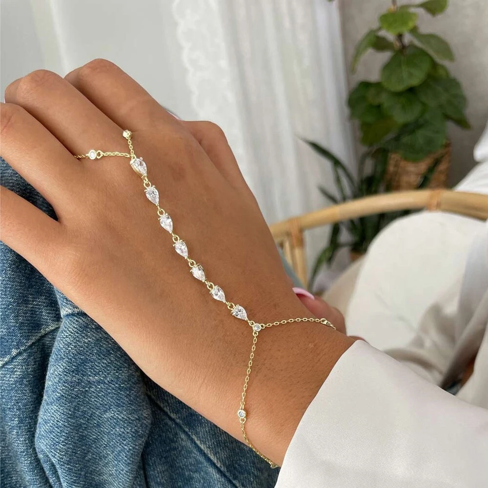 Fashion Zircon Teardrop Finger - Jewelry & Watches Sp Z Oo Opinie のレビューと価格