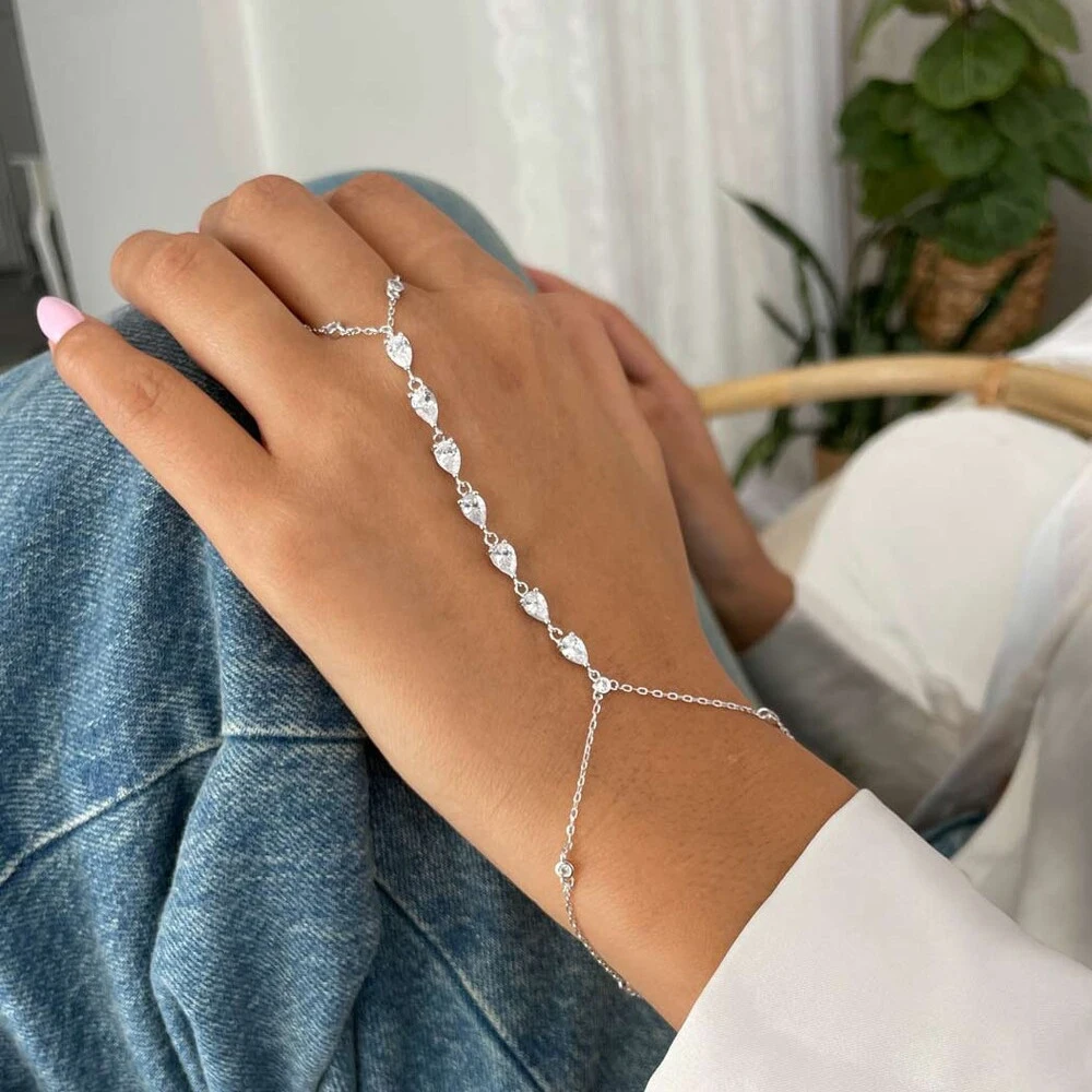 Fashion Zircon Teardrop Finger - Jewelry & Watches Sp Z Oo Opinie のレビューと価格