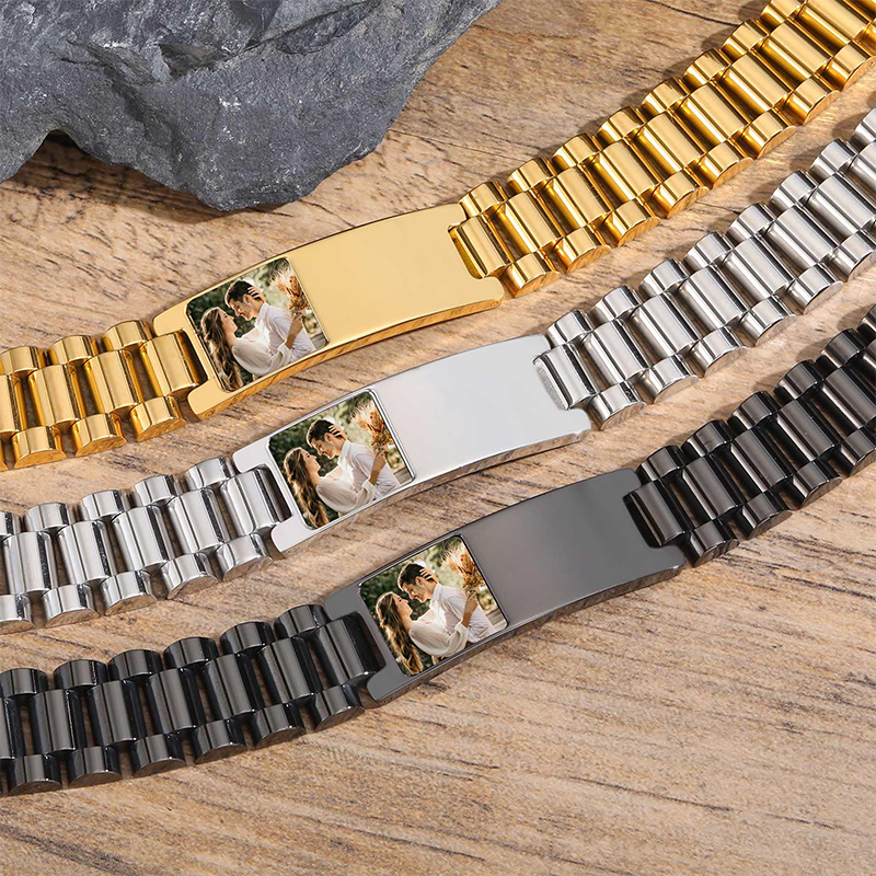 Custom Picture Text Bracelet W - Jewelry Watches Men のレビューと価格