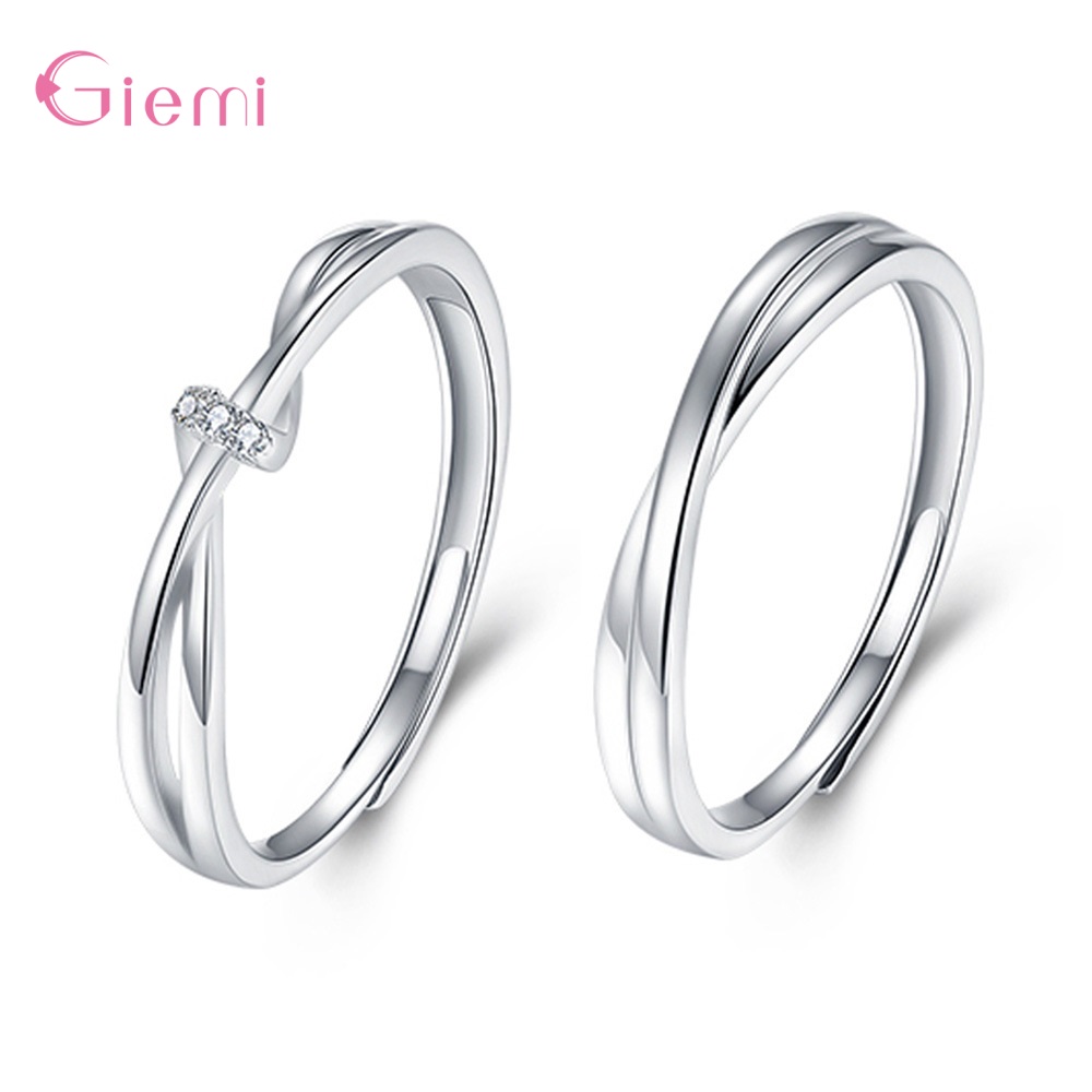 Real 925 Sterling Silver Openi - Couple Ring Set のレビューと価格
