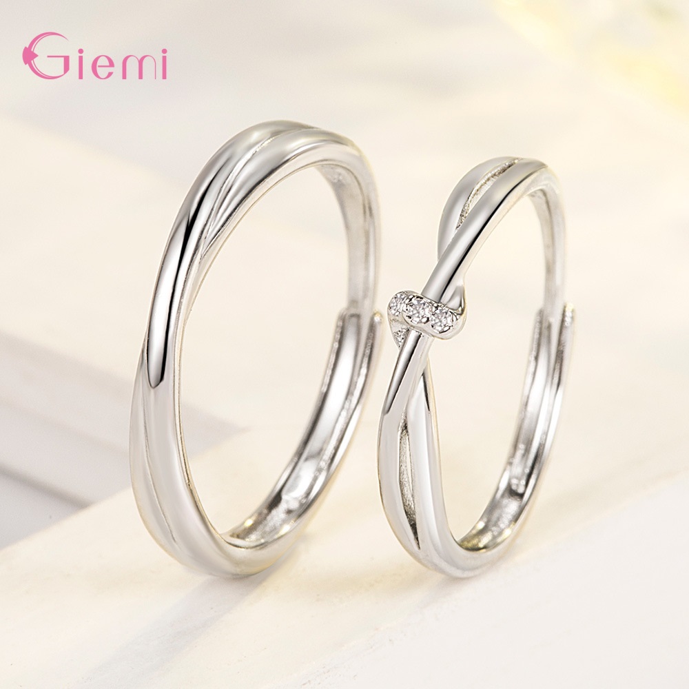 Real 925 Sterling Silver Openi - Couple Ring Set のレビューと価格