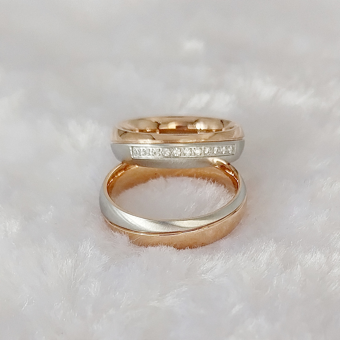 Designer Handmade 18K Rose Gol - Couple Ring Set のレビューと価格