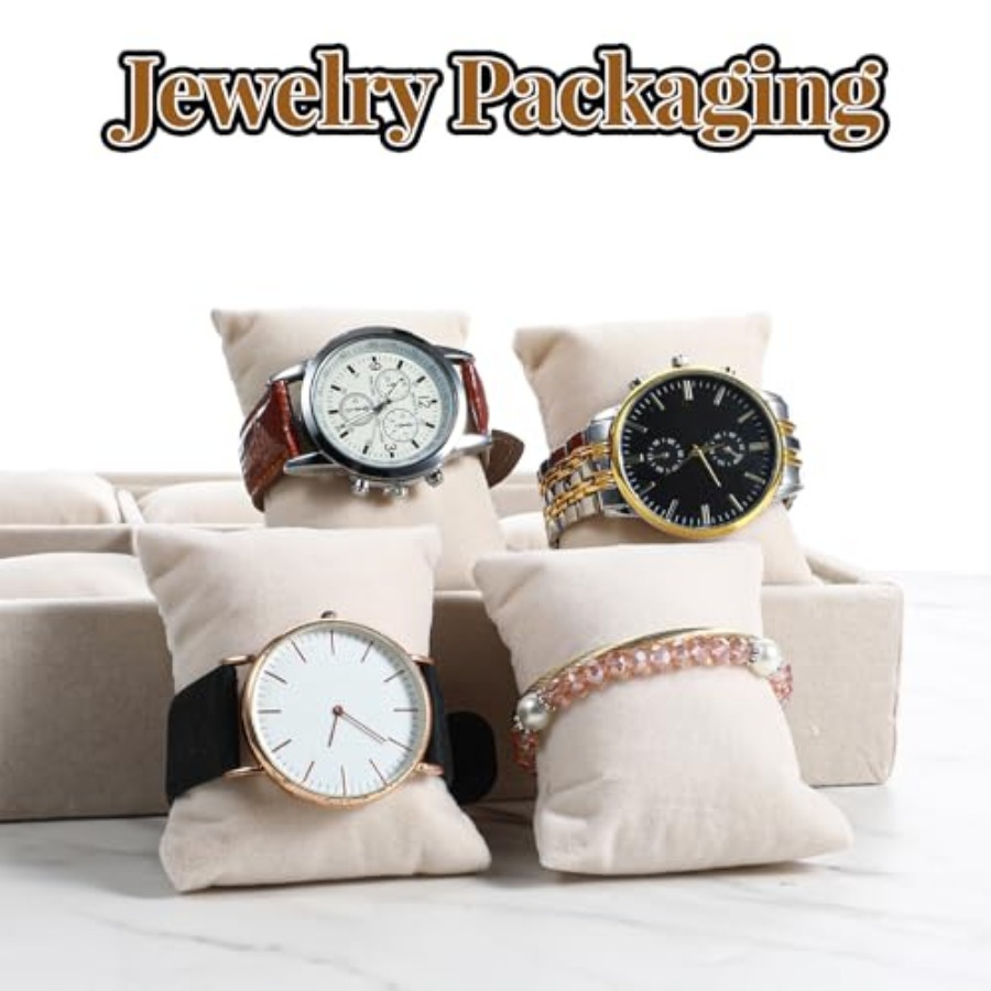 2 Pcs Beige Velvet Jewelry Org - Jewelry Watches Men のレビューと価格