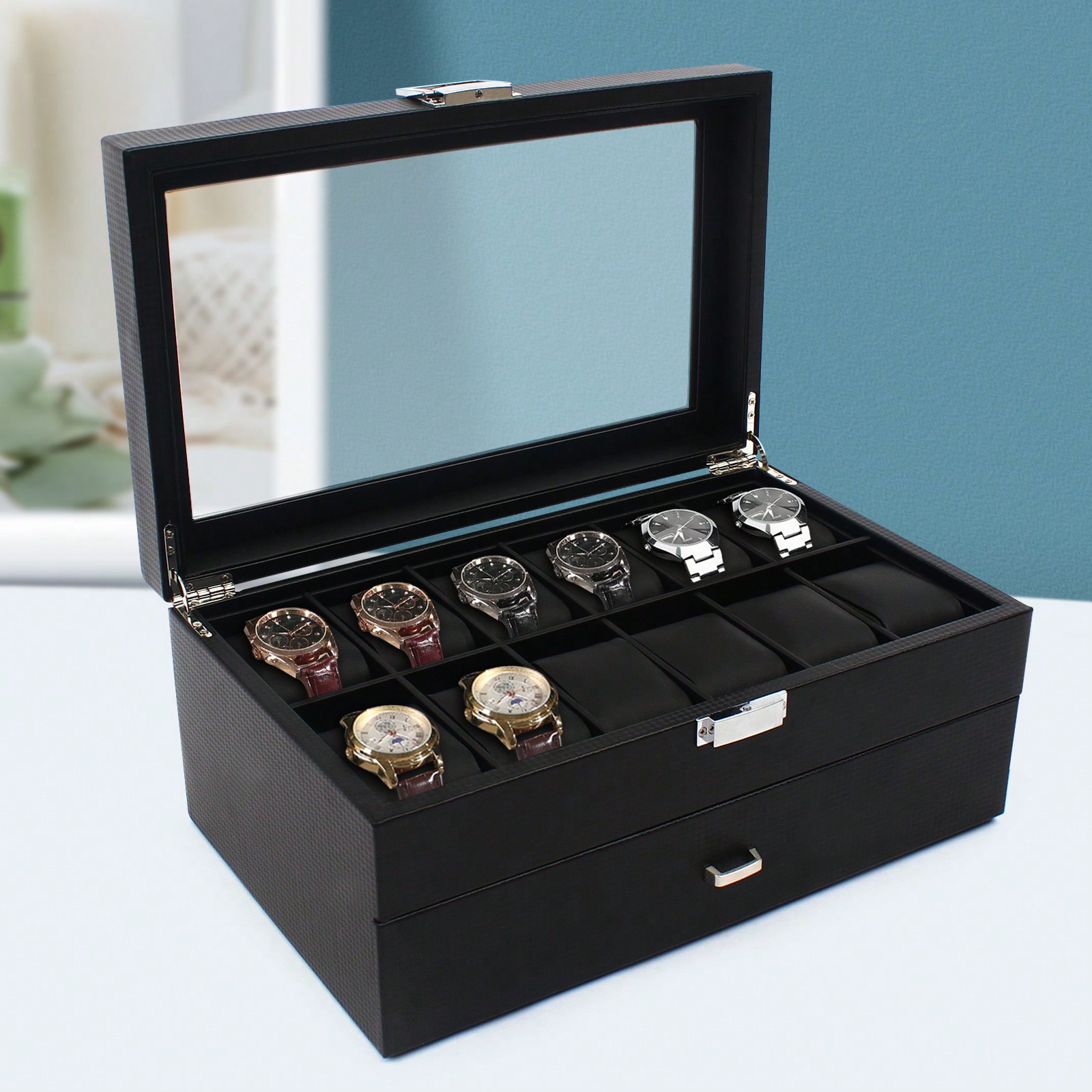 24 Slot Men Watch Display Case - Jewelry Watches Men のレビューと価格