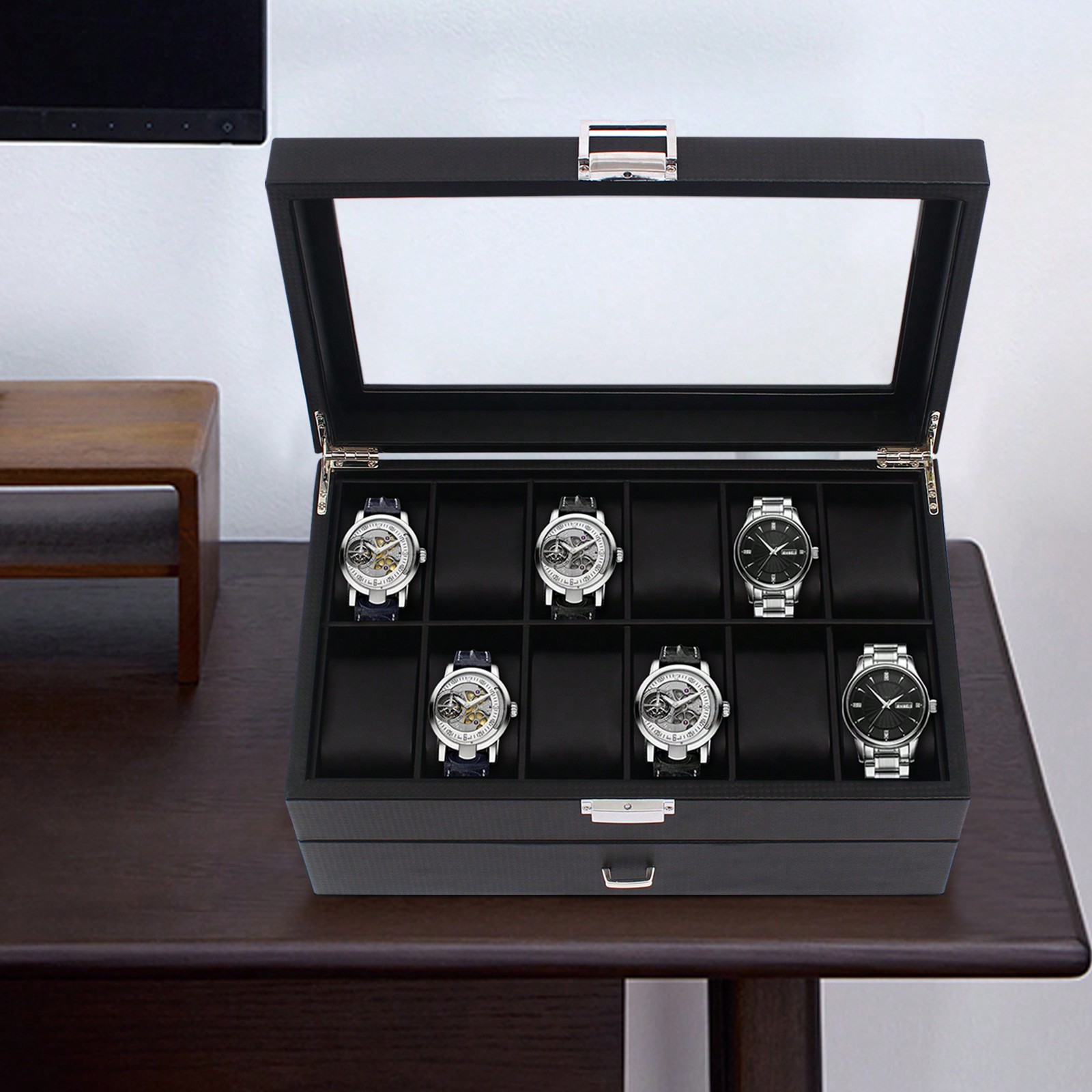 24 Slot Men Watch Display Case - Jewelry Watches Men のレビューと価格