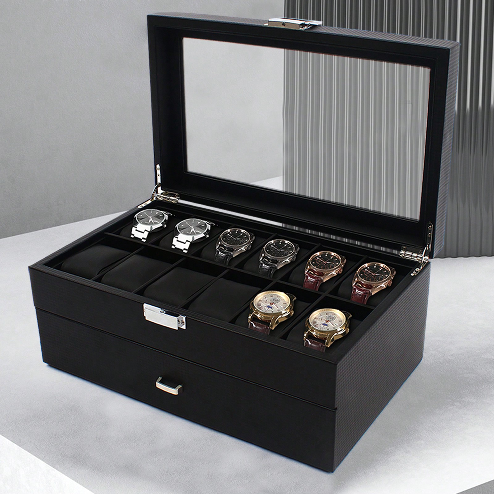 24 Slot Men Watch Display Case - Jewelry Watches Men のレビューと価格