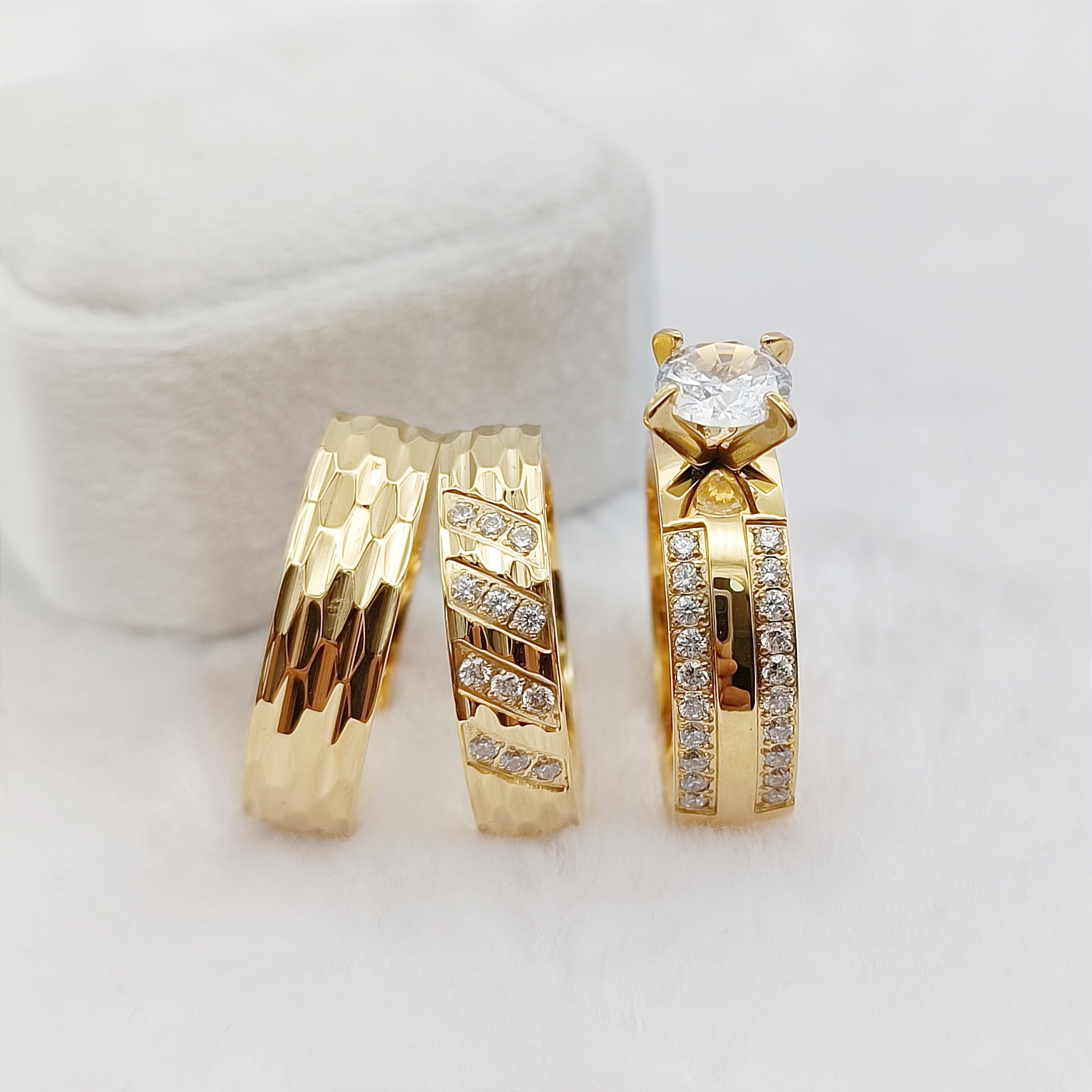 3pcs Anniversary Sale Matching - Couple Ring Set のレビューと価格