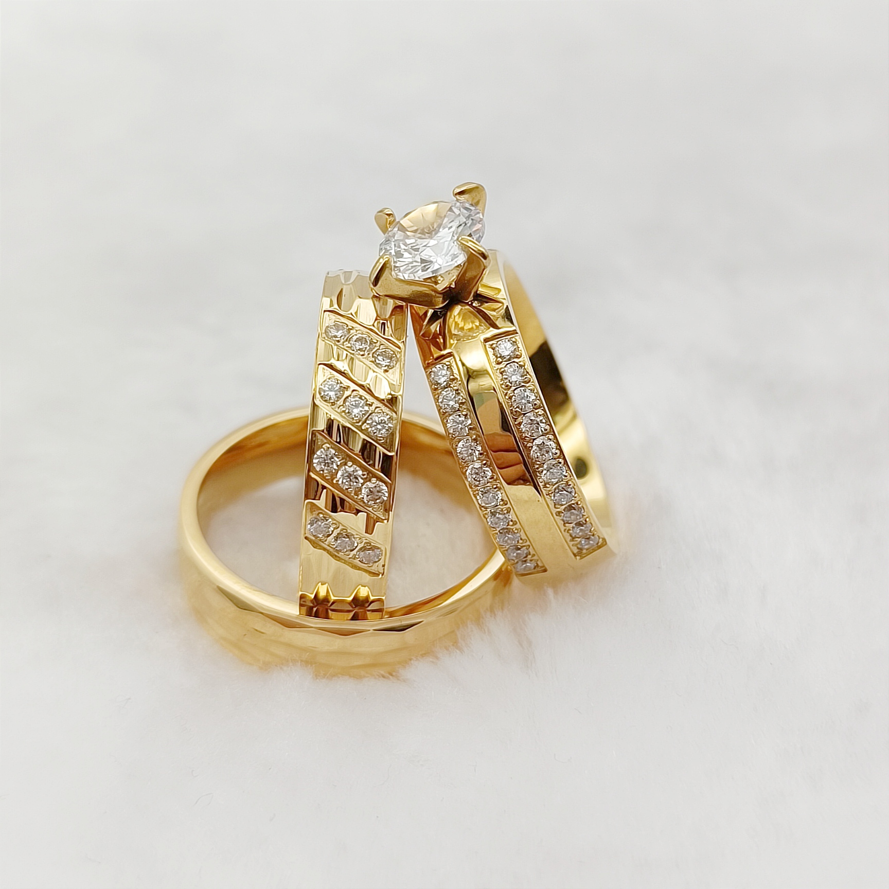 3pcs Anniversary Sale Matching - Couple Ring Set のレビューと価格