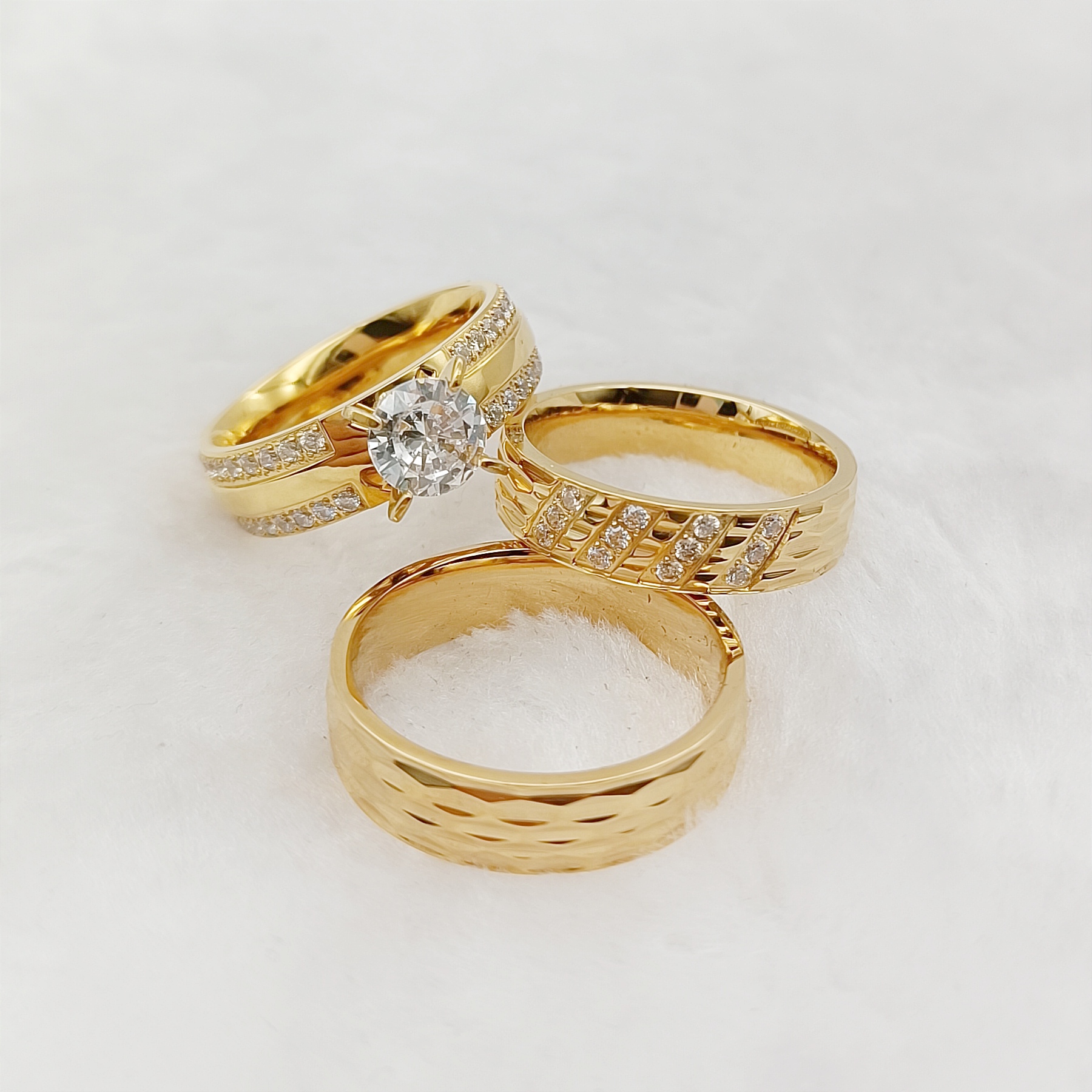 3pcs Anniversary Sale Matching - Couple Ring Set のレビューと価格
