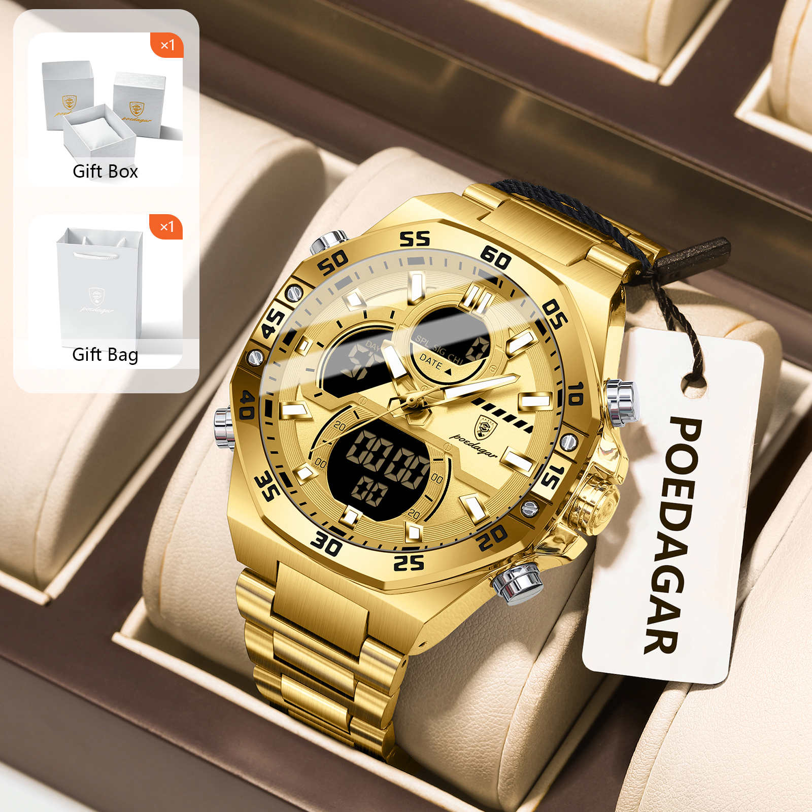 POEDAGAR Sport Men Watch LED W - Jewelry Watch のレビューと価格