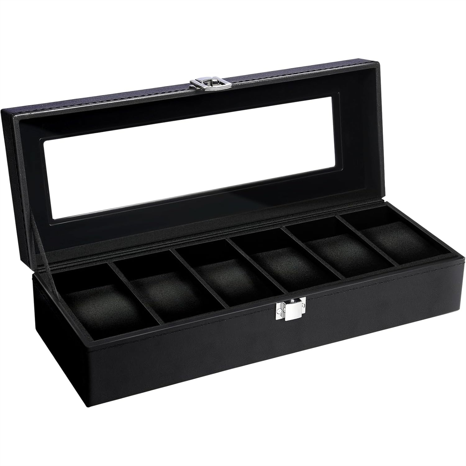 6 Slot Watch Box with Glass Li - Jewelry Watches Men のレビューと価格