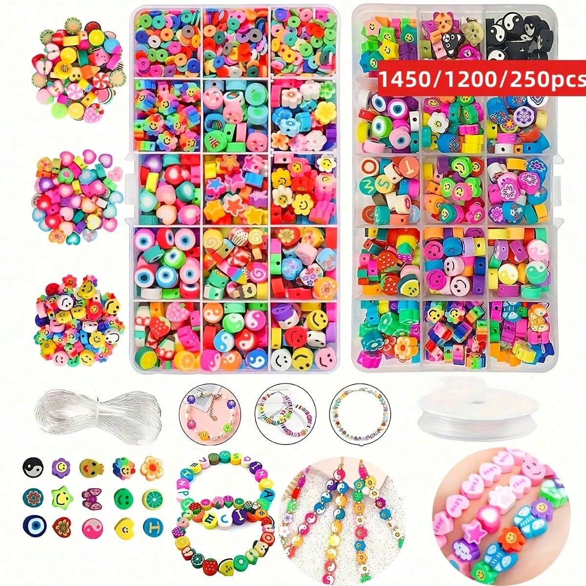 1450/1200/250pcs Polymer Clay  - Charm Bracelet Beads のレビューと価格