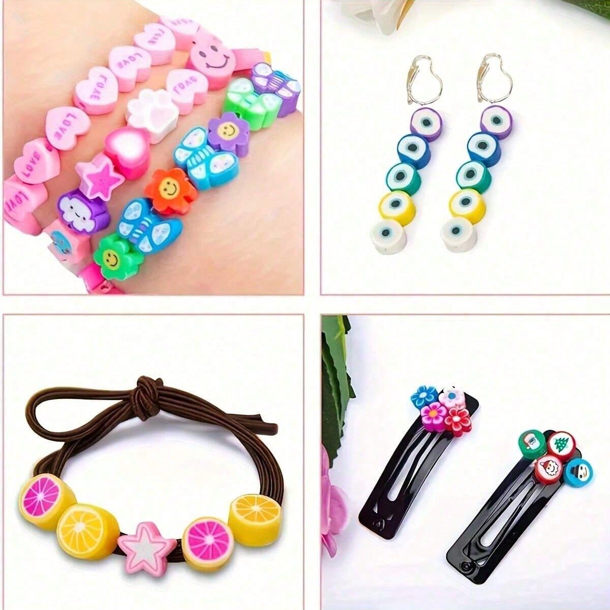 1450/1200/250pcs Polymer Clay  - Charm Bracelet Beads のレビューと価格