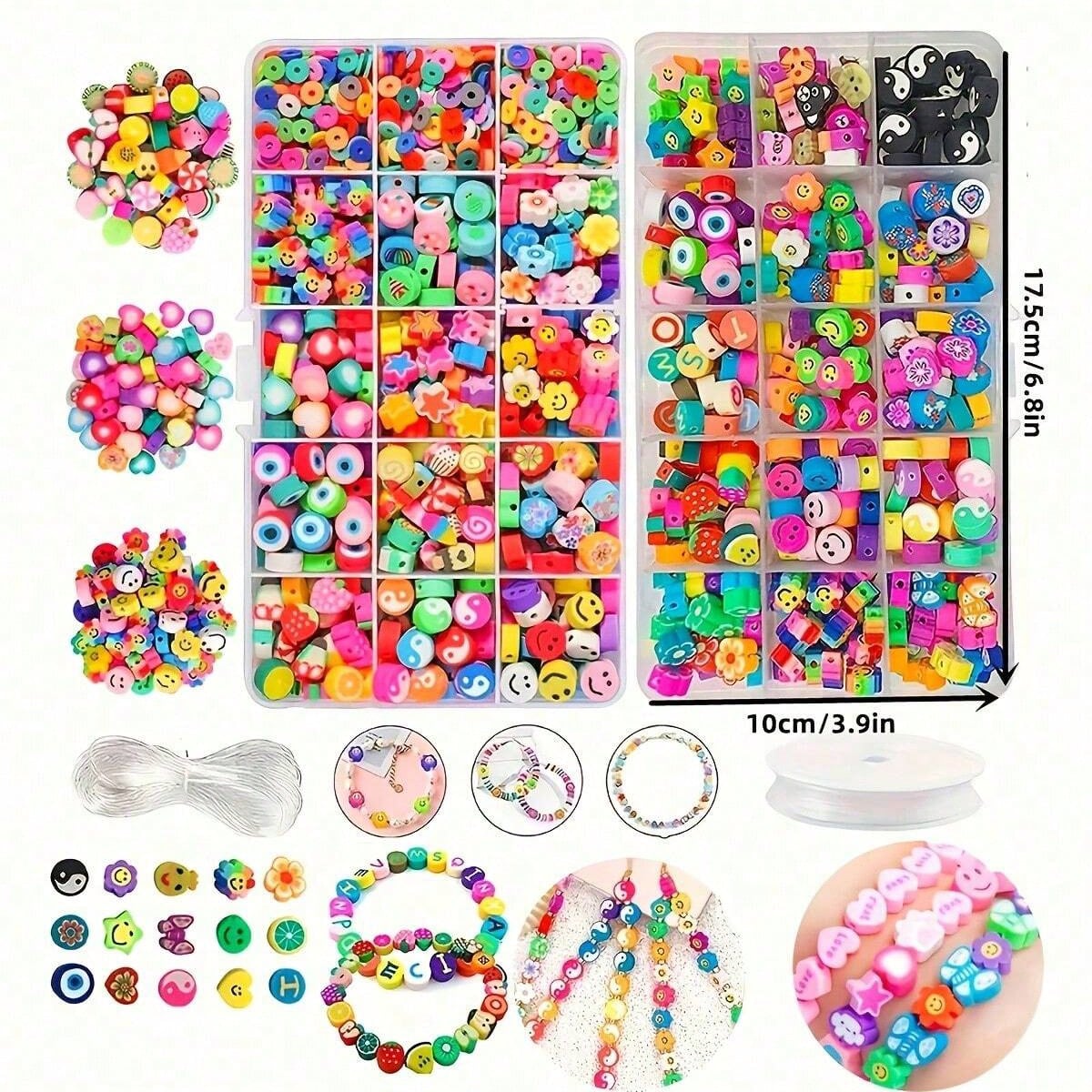 1450/1200/250pcs Polymer Clay  - Charm Bracelet Beads のレビューと価格