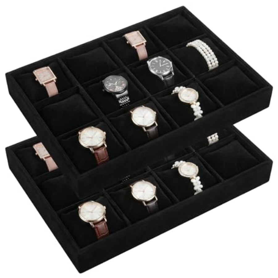 2 PCS Watch Tray, 12 Grid Watc - Jewelry Watches Men のレビューと価格
