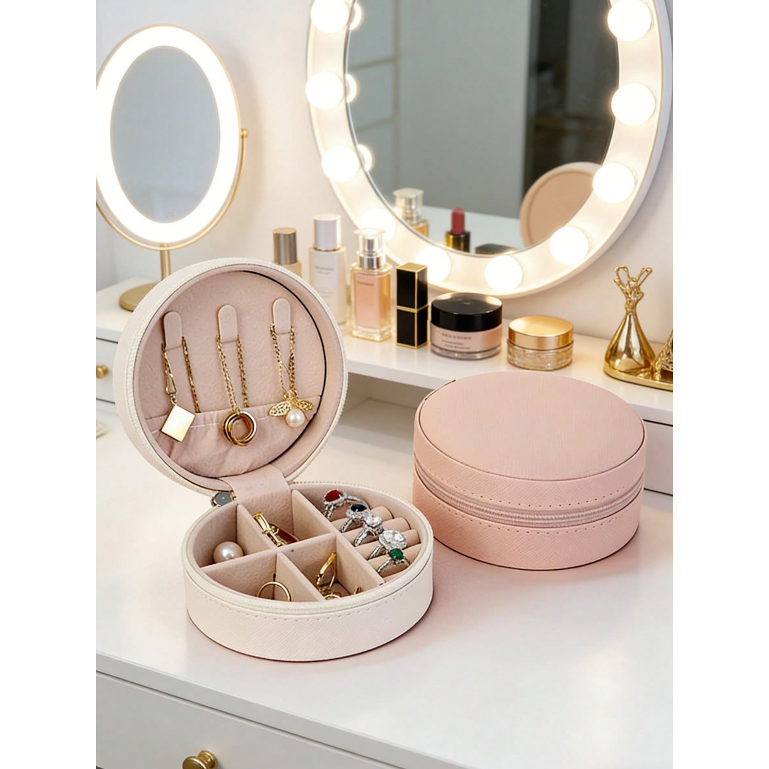 Circular Jewelry Box, Portable - Jewelry And Watches Stores のレビューと価格