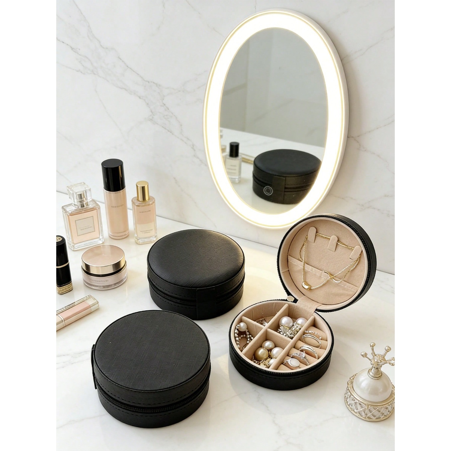 Circular Jewelry Box, Portable - Jewelry And Watches Stores のレビューと価格