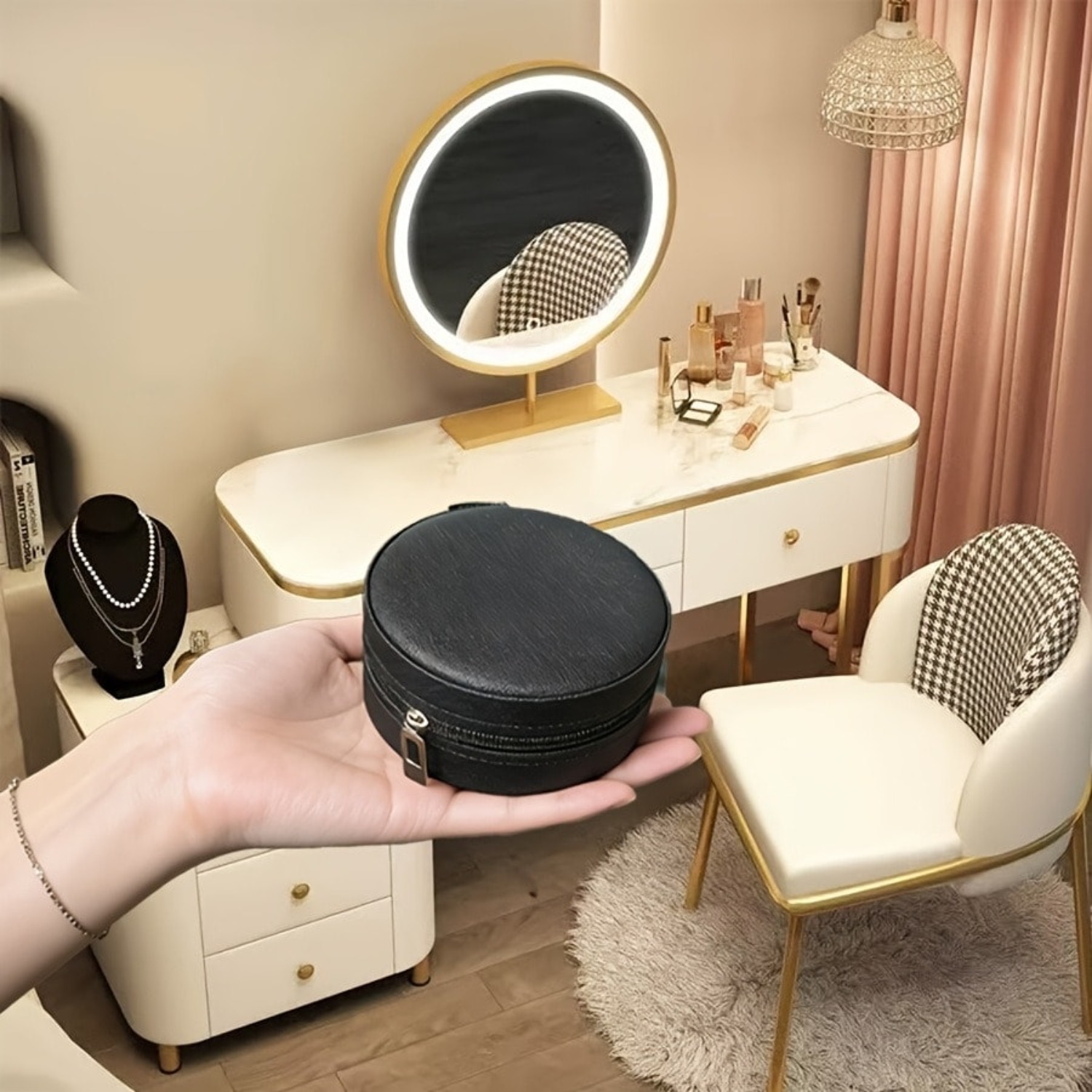 Circular Jewelry Box, Portable - Jewelry And Watches Stores のレビューと価格
