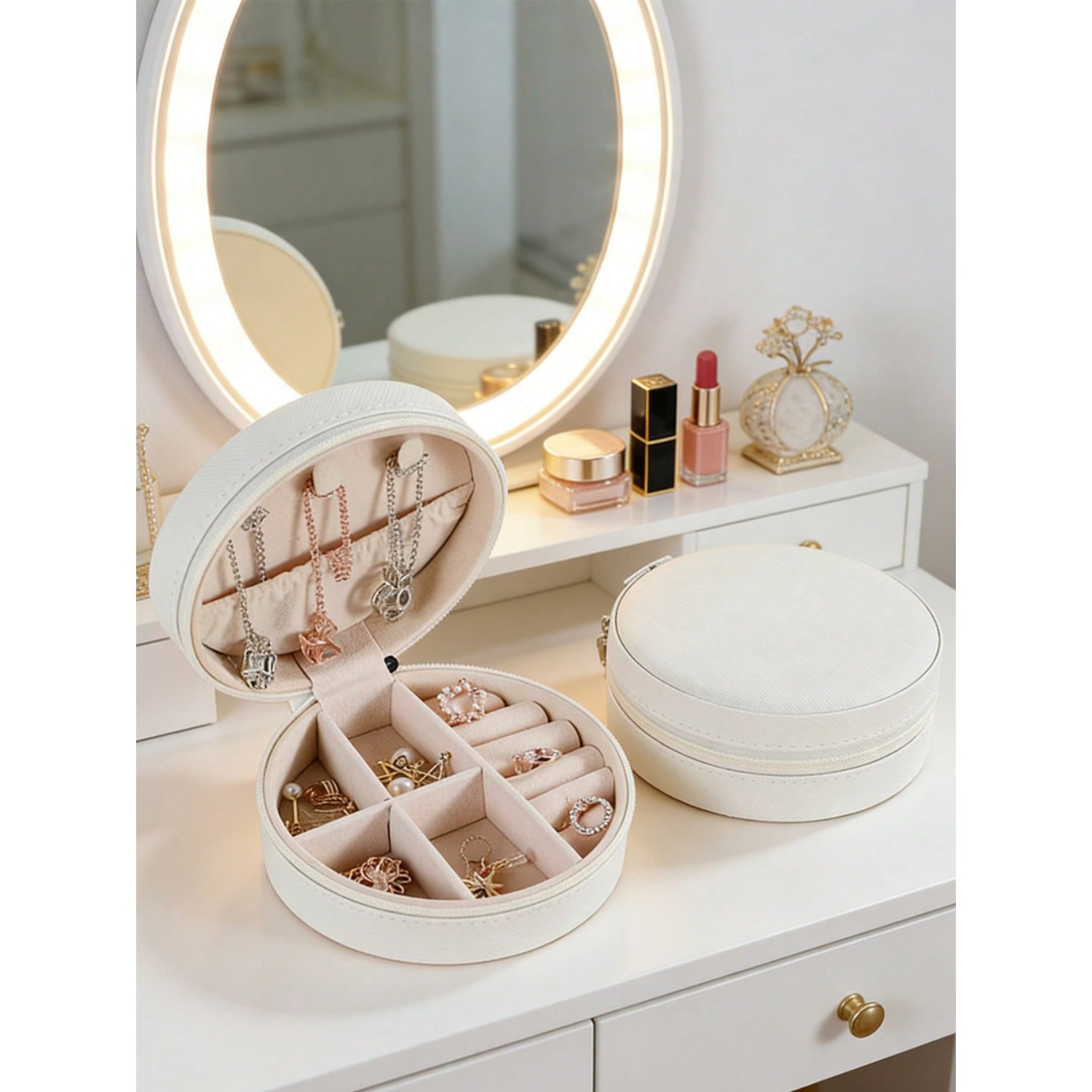 Circular Jewelry Box, Portable - Jewelry And Watches Stores のレビューと価格