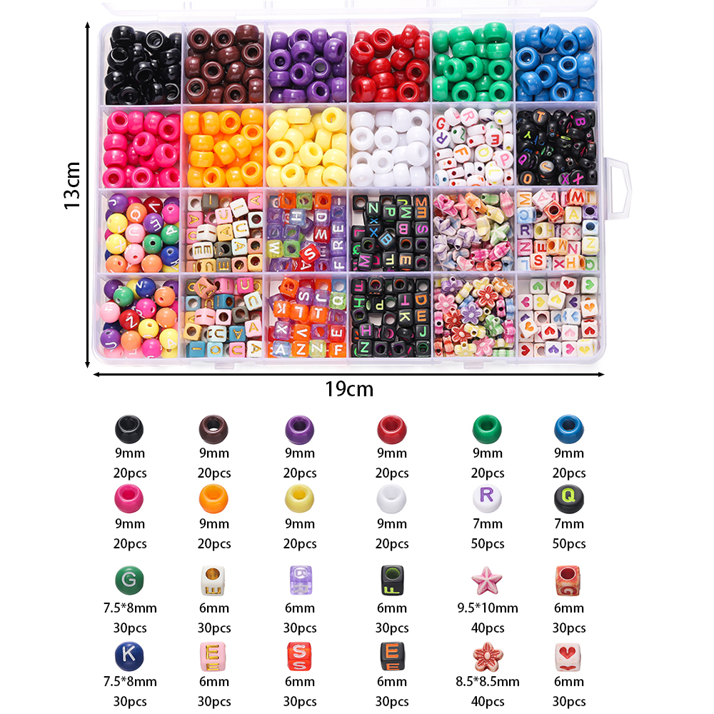 680pcs/Box Colorful Acrylic Po - Charm Bracelet Beads のレビューと価格