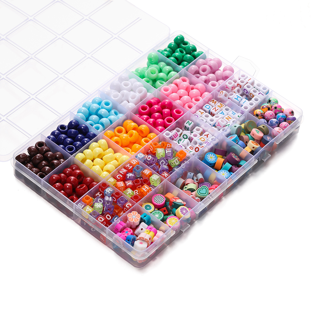 680pcs/Box Colorful Acrylic Po - Charm Bracelet Beads のレビューと価格
