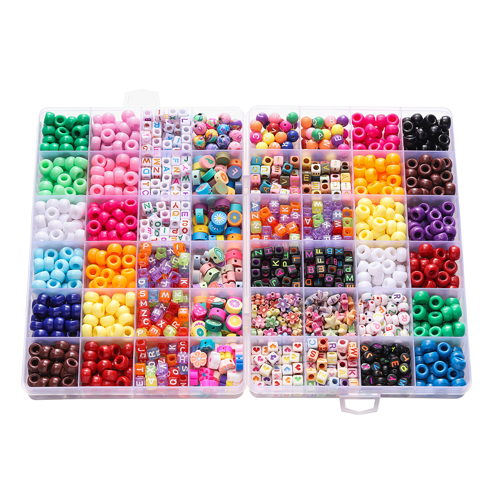 680pcs/Box Colorful Acrylic Po - Charm Bracelet Beads のレビューと価格