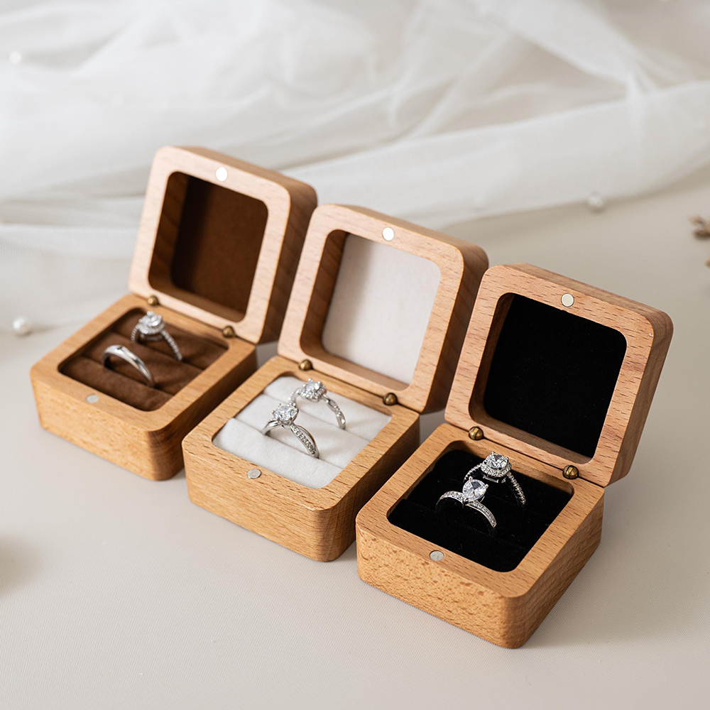 Personalized Carved Wooden Rin - Couple Ring Set のレビューと価格