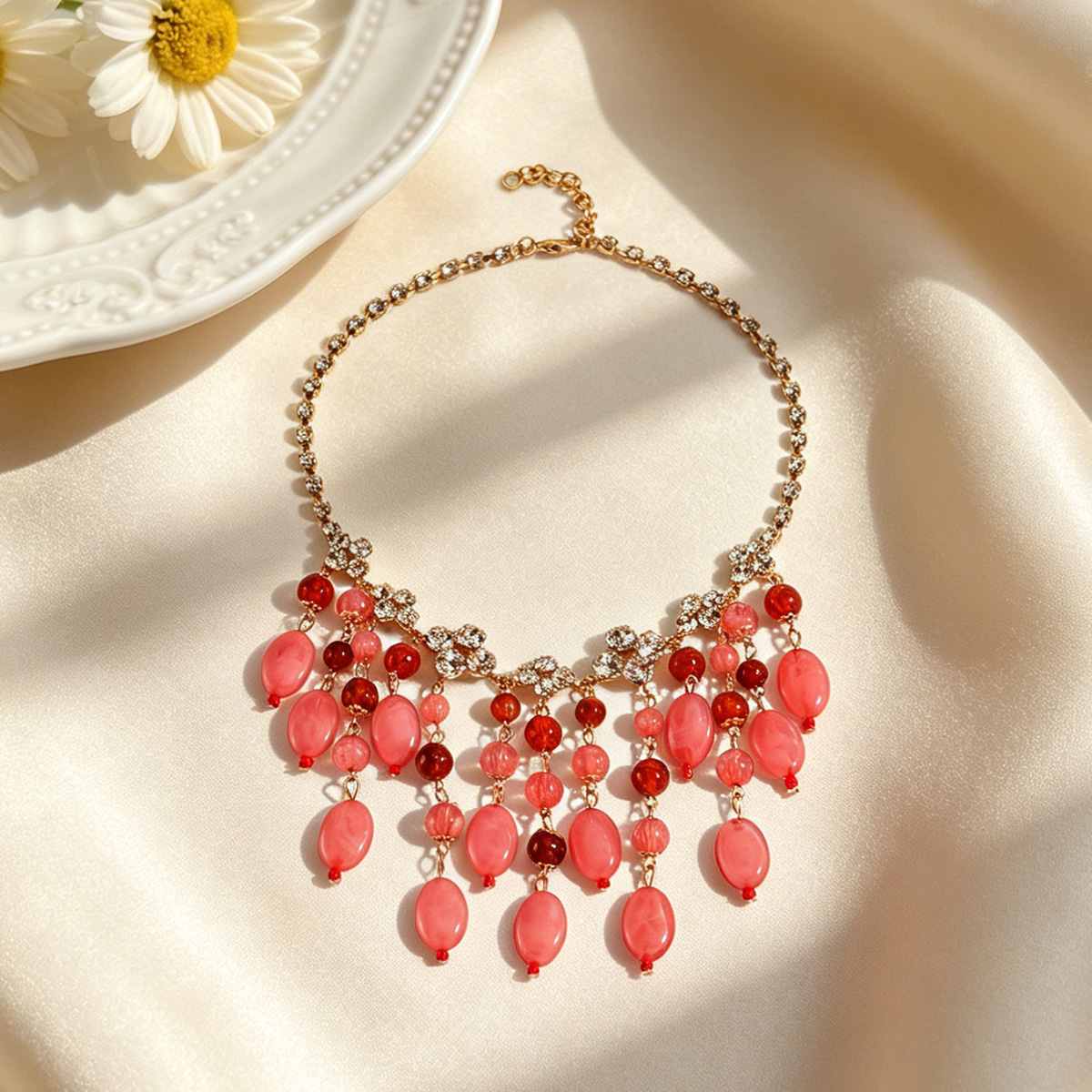 Trendy Pink Red Teardrop Beade - Jewelry & Watches Sp Z Oo Opinie のレビューと価格