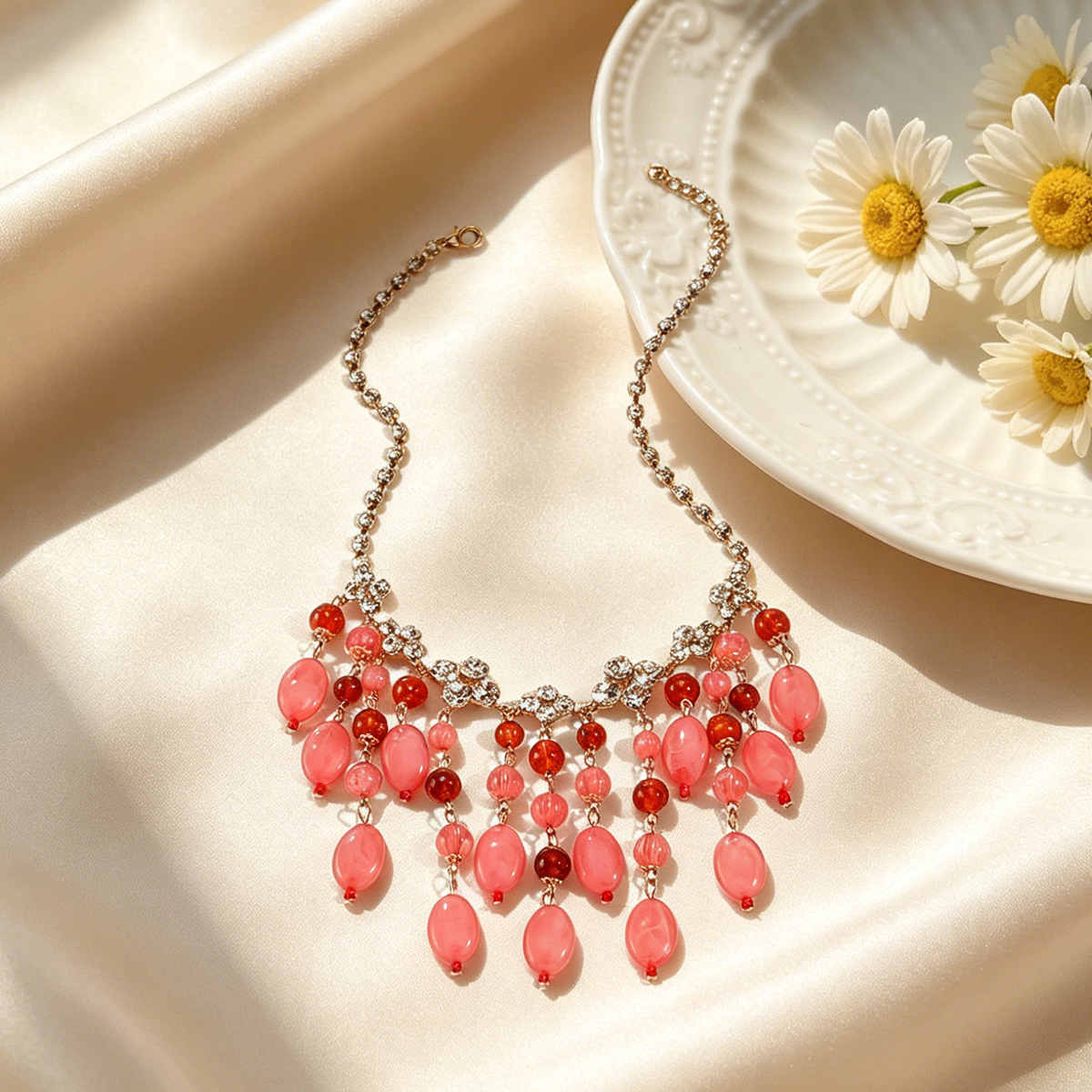 Trendy Pink Red Teardrop Beade - Jewelry & Watches Sp Z Oo Opinie のレビューと価格