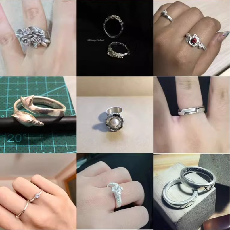 999 Pure Silver Clay Jewelry M - Couple Ring Set のレビューと価格