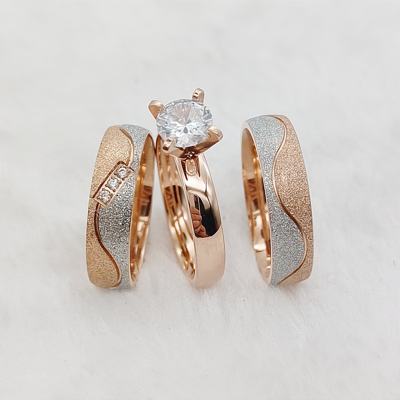 Proposal 3pcs Marriage Promise - Couple Ring Set のレビューと価格