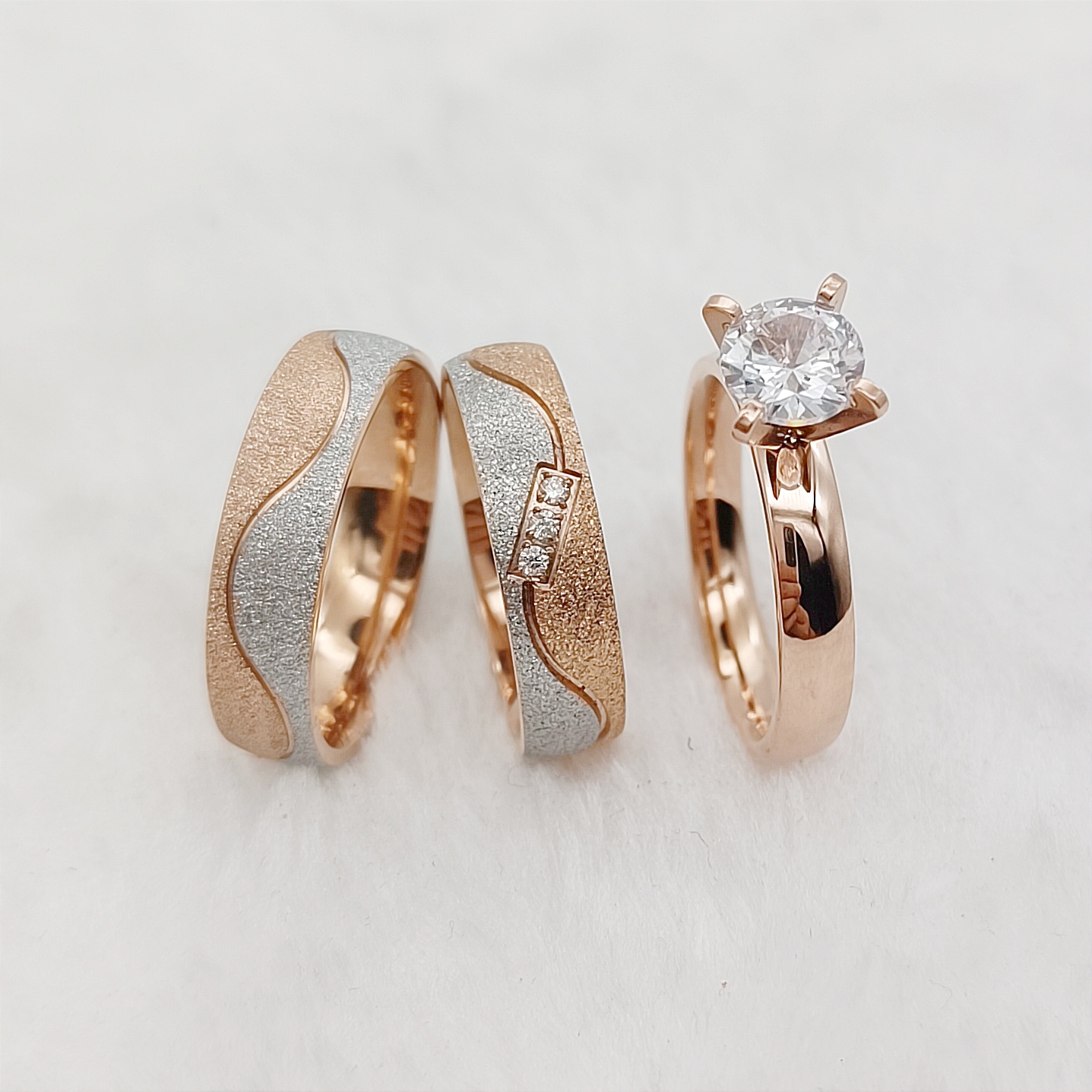Proposal 3pcs Marriage Promise - Couple Ring Set のレビューと価格