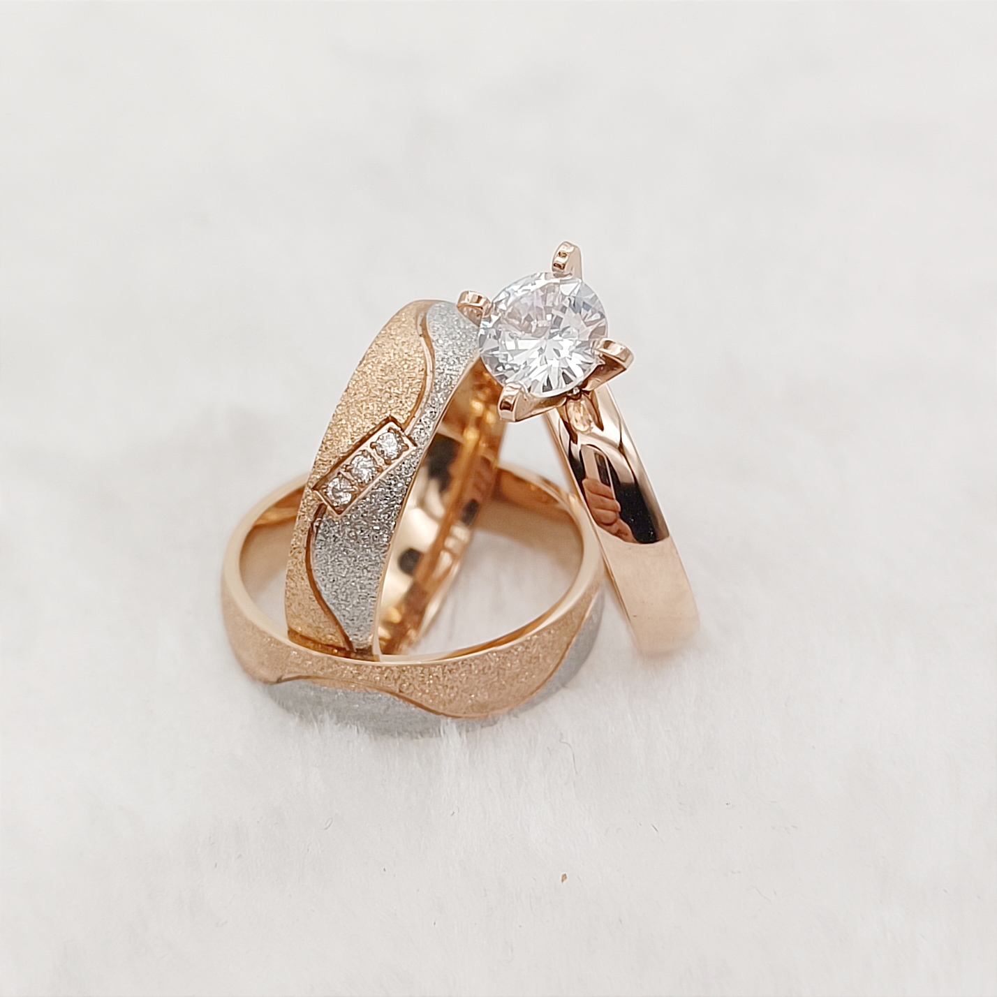 Proposal 3pcs Marriage Promise - Couple Ring Set のレビューと価格