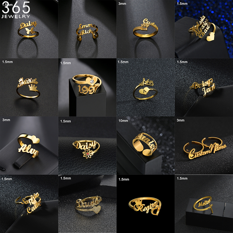 36 Styles Custom Name Ring For - Couple Ring Set のレビューと価格