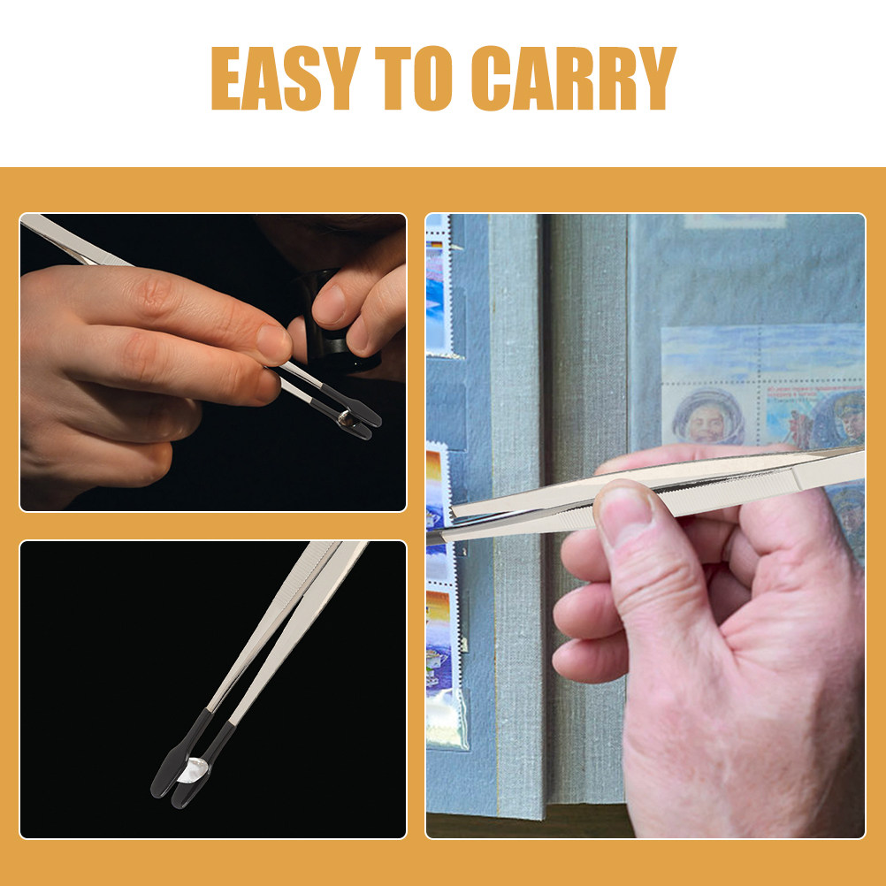 5Pcs Flat Head Tweezers for St - Collectors Coins Jewelry & Watches Of Smithtown のレビューと価格
