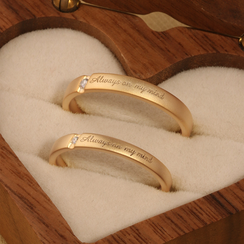 Letter Engraving Diamond Engag - Couple Ring Set のレビューと価格