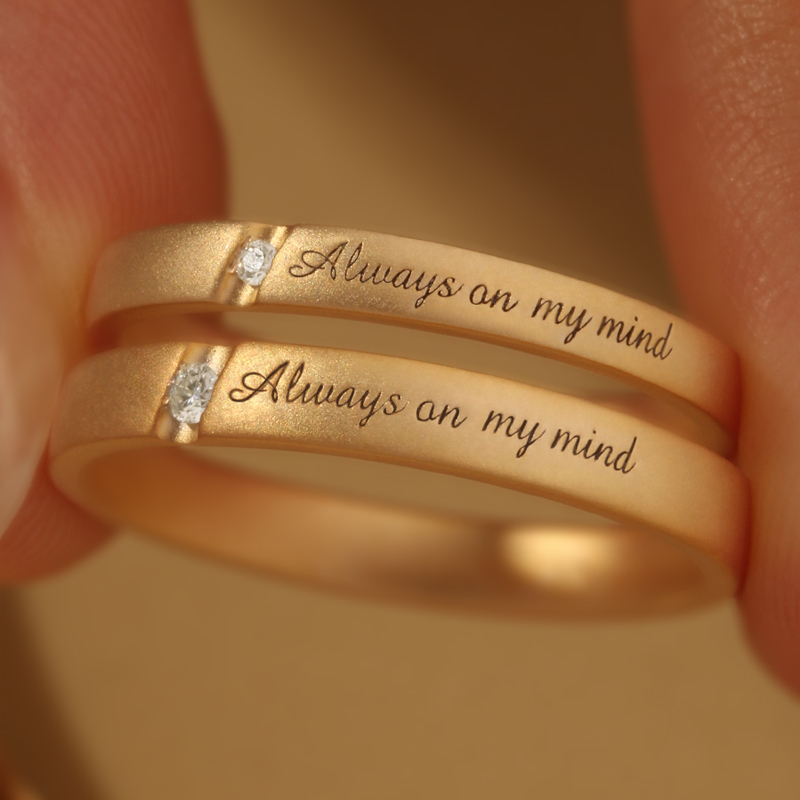 Letter Engraving Diamond Engag - Couple Ring Set のレビューと価格
