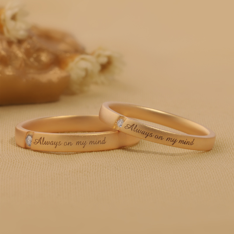 Letter Engraving Diamond Engag - Couple Ring Set のレビューと価格