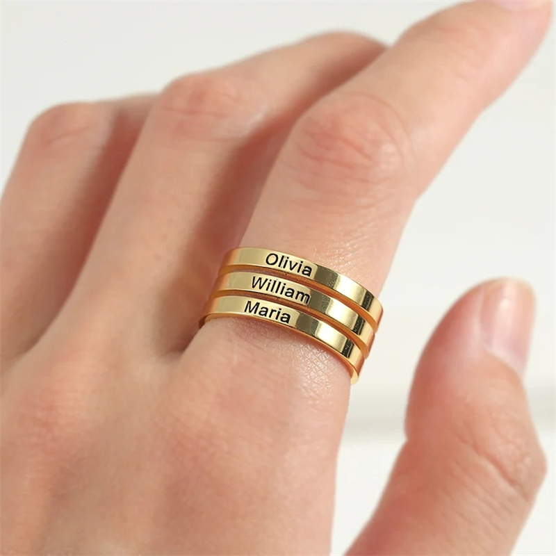 Personalized Stainless Steel E - Couple Ring Set のレビューと価格
